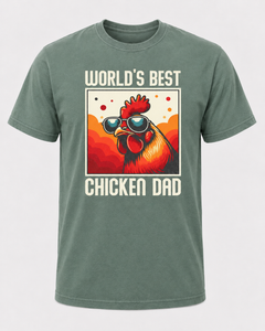 World’s Best Chicken Dad Shirt, Funny Rooster Dad Tee, Chicken Lover Gift for Dad - T-Shirt Comfort Colors