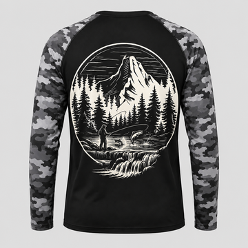 Custom Mountain Fishing Long Sleeve Shirt