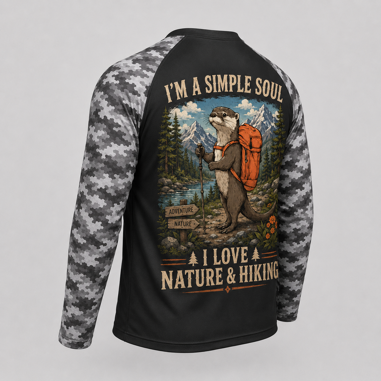 I’m A Simple Soul Otter Hiking Long Sleeve Sun Shirt