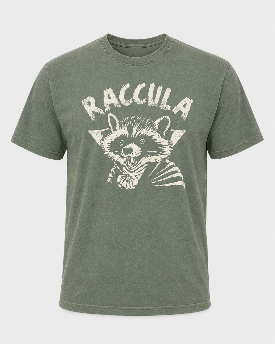 Raccula Raccoon Vampire Halloween Shirt, Funny Spooky Raccoon Lover Gift, Vintage Halloween Graphic Tee - T-Shirt Comfort Colors