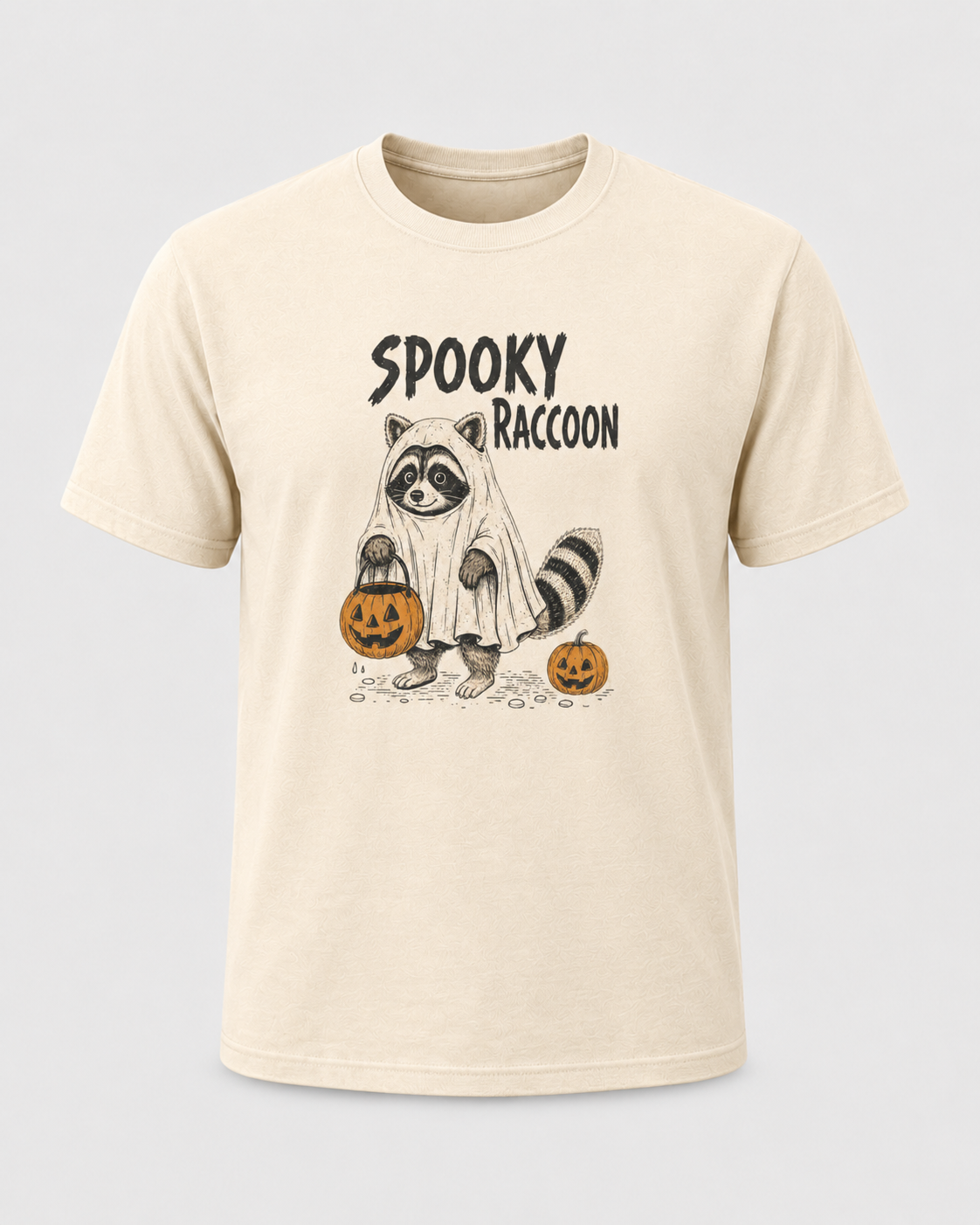 Spooky Raccoon Halloween Shirt, Ghost Raccoon Trick or Treat Tee, Cute Pumpkin Raccoon Lover Gift - T-Shirt Comfort Colors
