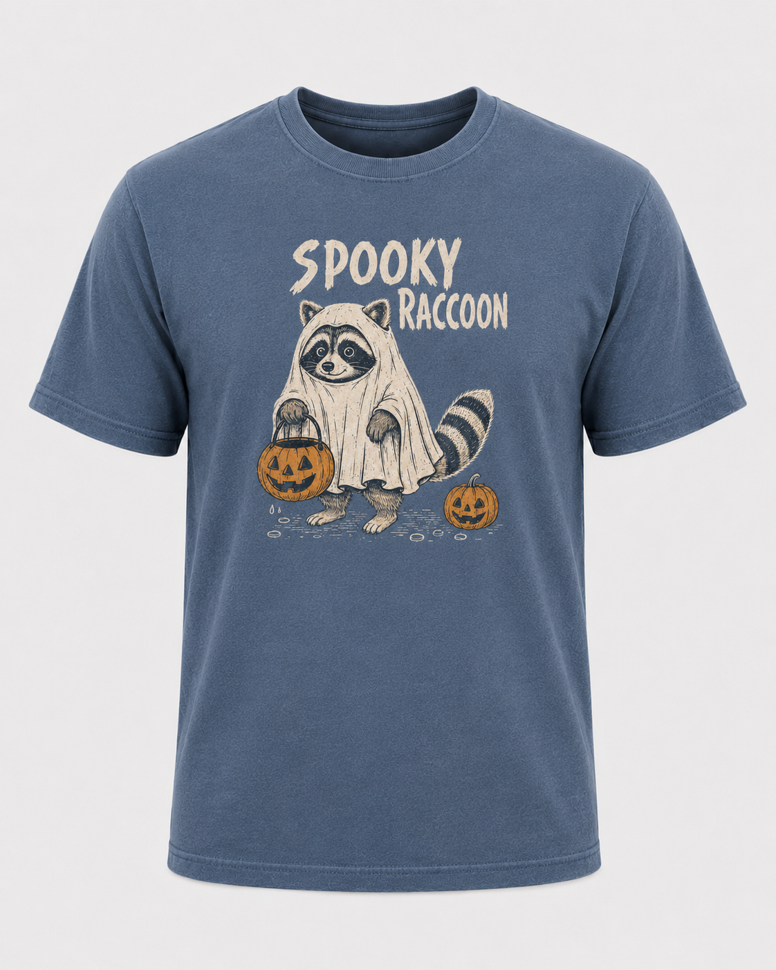 Spooky Raccoon Halloween Shirt, Ghost Raccoon Trick or Treat Tee, Cute Pumpkin Raccoon Lover Gift - T-Shirt Comfort Colors