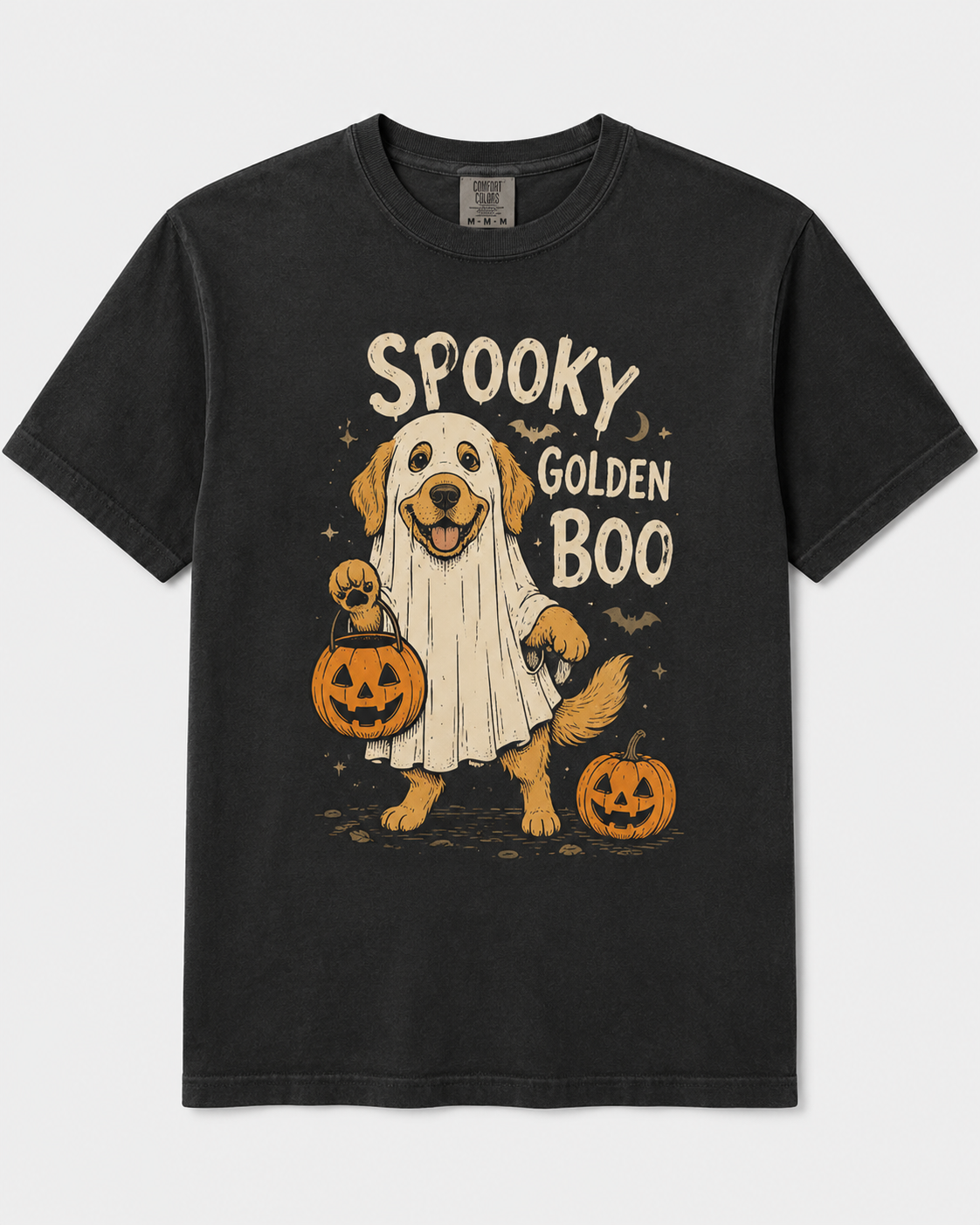 Spooky Golden Boo Shirt, Golden Retriever Ghost Halloween T-Shirt, Cute Dog Pumpkin Spooky Season Tee