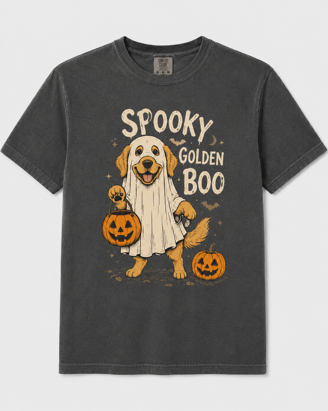Spooky Golden Boo Shirt, Golden Retriever Ghost Halloween T-Shirt, Cute Dog Pumpkin Spooky Season Tee
