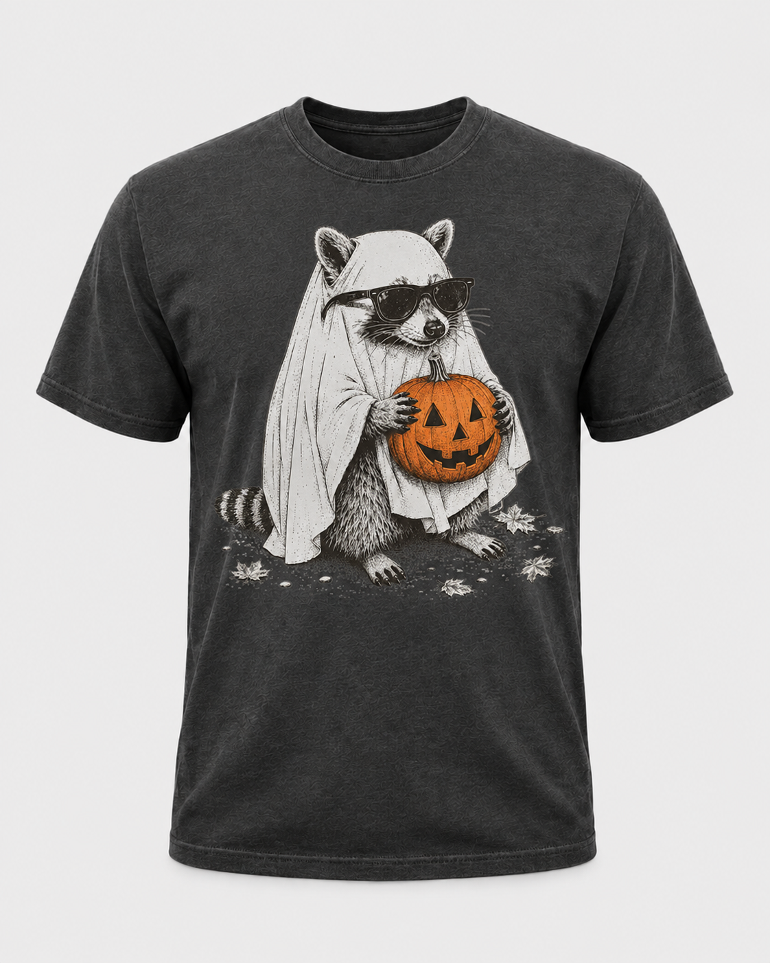 Ghost Raccoon Halloween Shirt, Sunglasses Raccoon Pumpkin Tee, Cute Spooky Raccoon Lover Gift - T-Shirt Comfort Colors