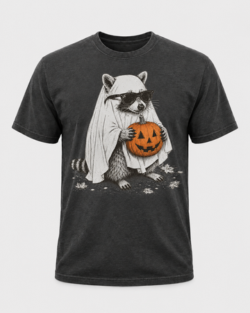 Ghost Raccoon Halloween Shirt, Sunglasses Raccoon Pumpkin Tee, Cute Spooky Raccoon Lover Gift - T-Shirt Comfort Colors