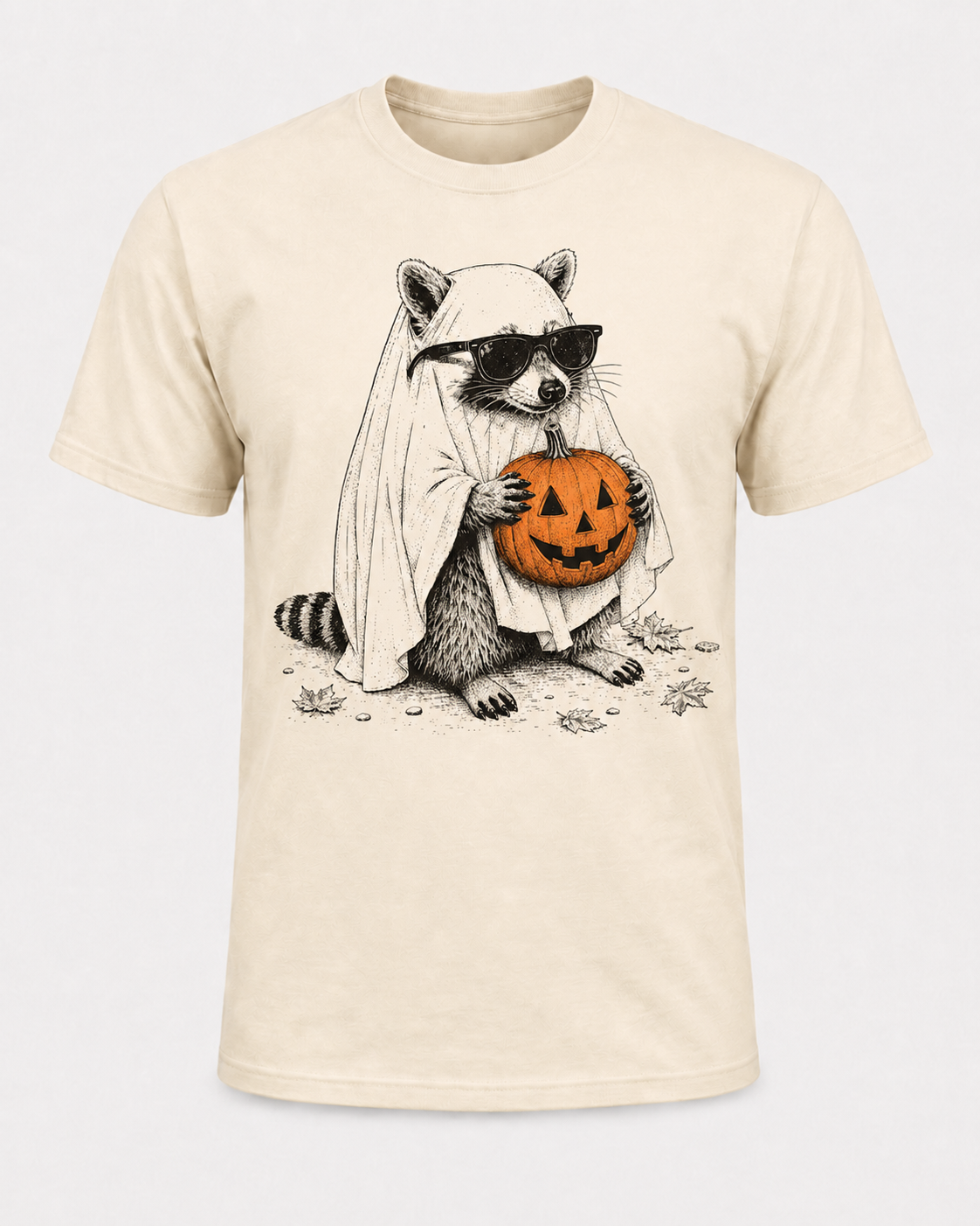 Ghost Raccoon Halloween Shirt, Sunglasses Raccoon Pumpkin Tee, Cute Spooky Raccoon Lover Gift - T-Shirt Comfort Colors