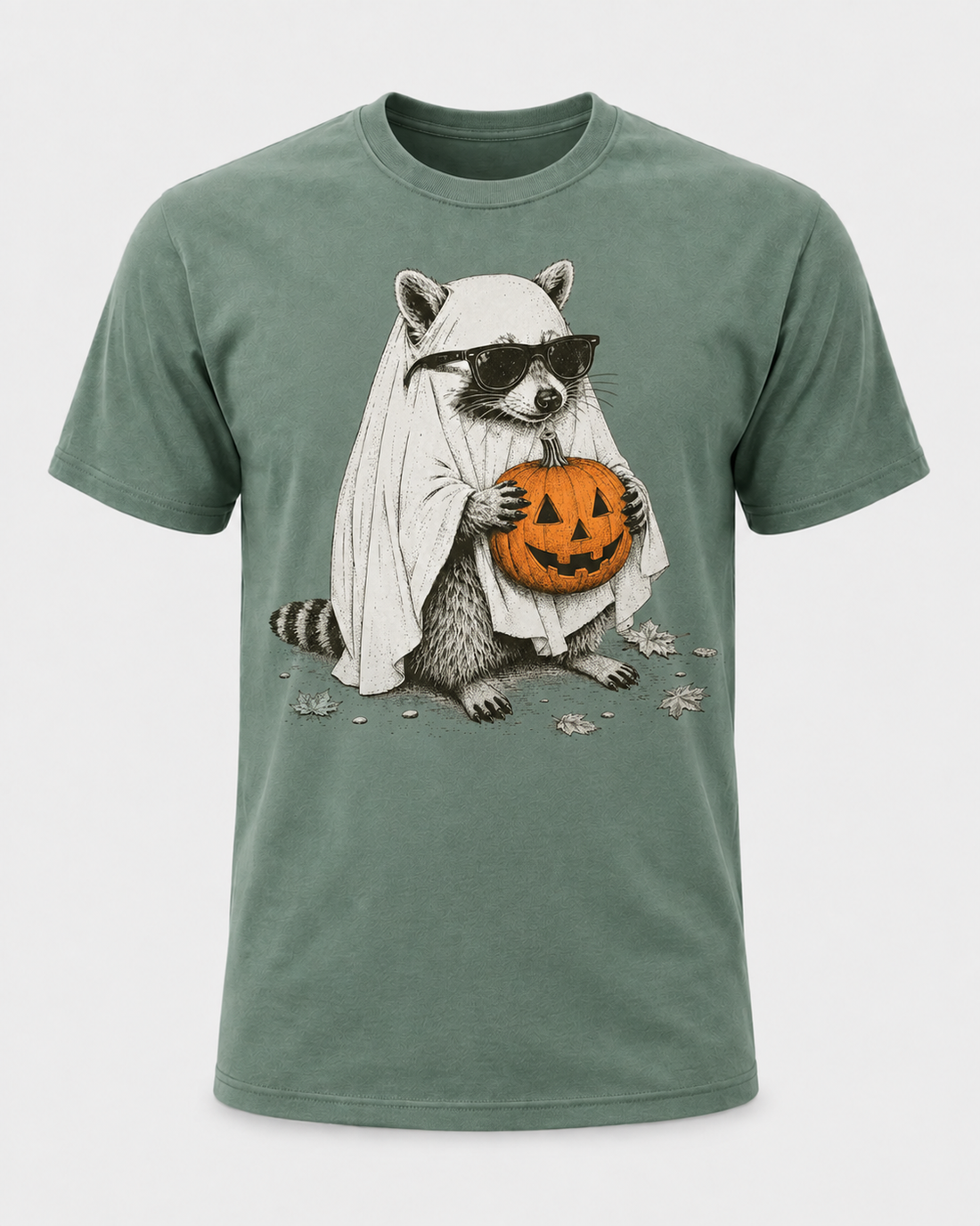 Ghost Raccoon Halloween Shirt, Sunglasses Raccoon Pumpkin Tee, Cute Spooky Raccoon Lover Gift - T-Shirt Comfort Colors