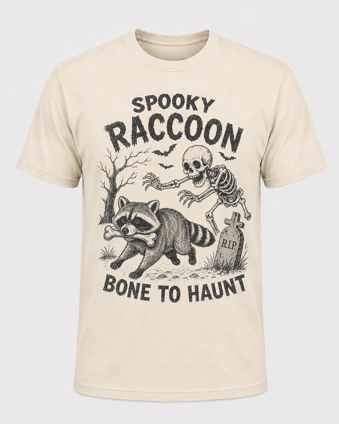 Spooky Raccoon Halloween Shirt, Bone to Haunt Skeleton Raccoon Tee, Funny Trash Panda Halloween Gift - T-Shirt Comfort Colors