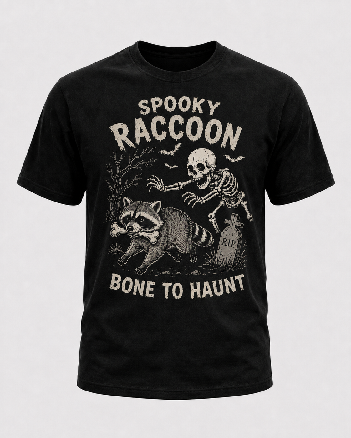 Spooky Raccoon Halloween Shirt, Bone to Haunt Skeleton Raccoon Tee, Funny Trash Panda Halloween Gift - T-Shirt Comfort Colors