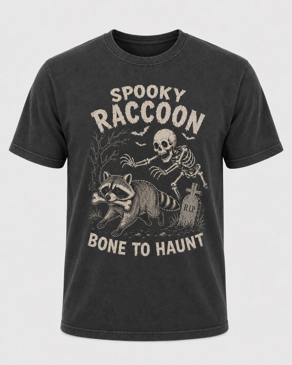 Spooky Raccoon Halloween Shirt, Bone to Haunt Skeleton Raccoon Tee, Funny Trash Panda Halloween Gift - T-Shirt Comfort Colors
