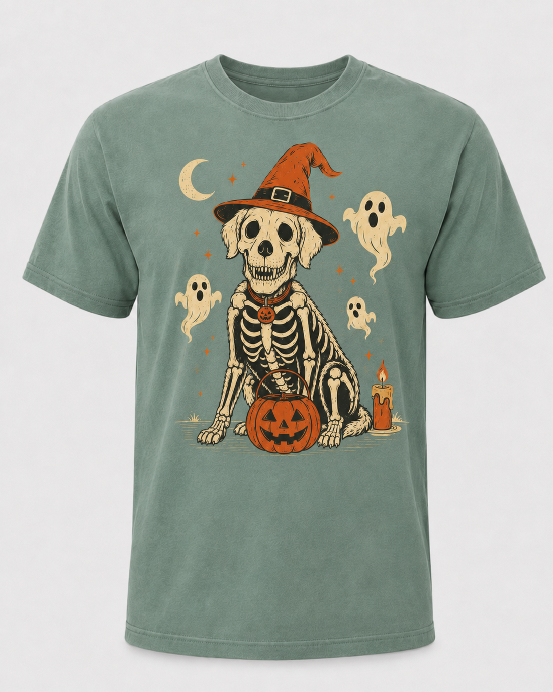 Golden Retriever Skeleton Halloween Shirt, Witch Dog Pumpkin Ghost Spooky Season Tee, Cute Halloween Dog Lover Gift