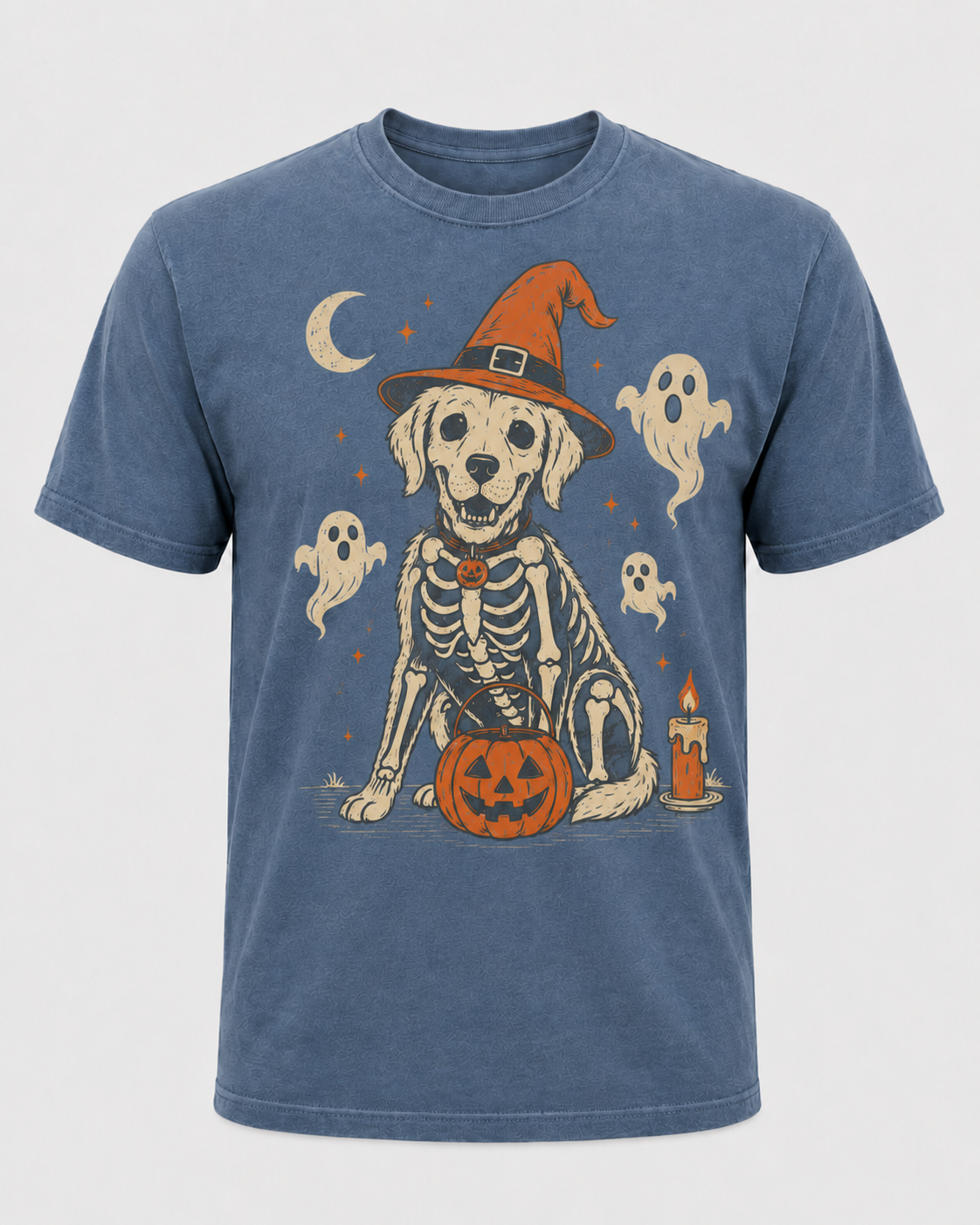 Golden Retriever Skeleton Halloween Shirt, Witch Dog Pumpkin Ghost Spooky Season Tee, Cute Halloween Dog Lover Gift
