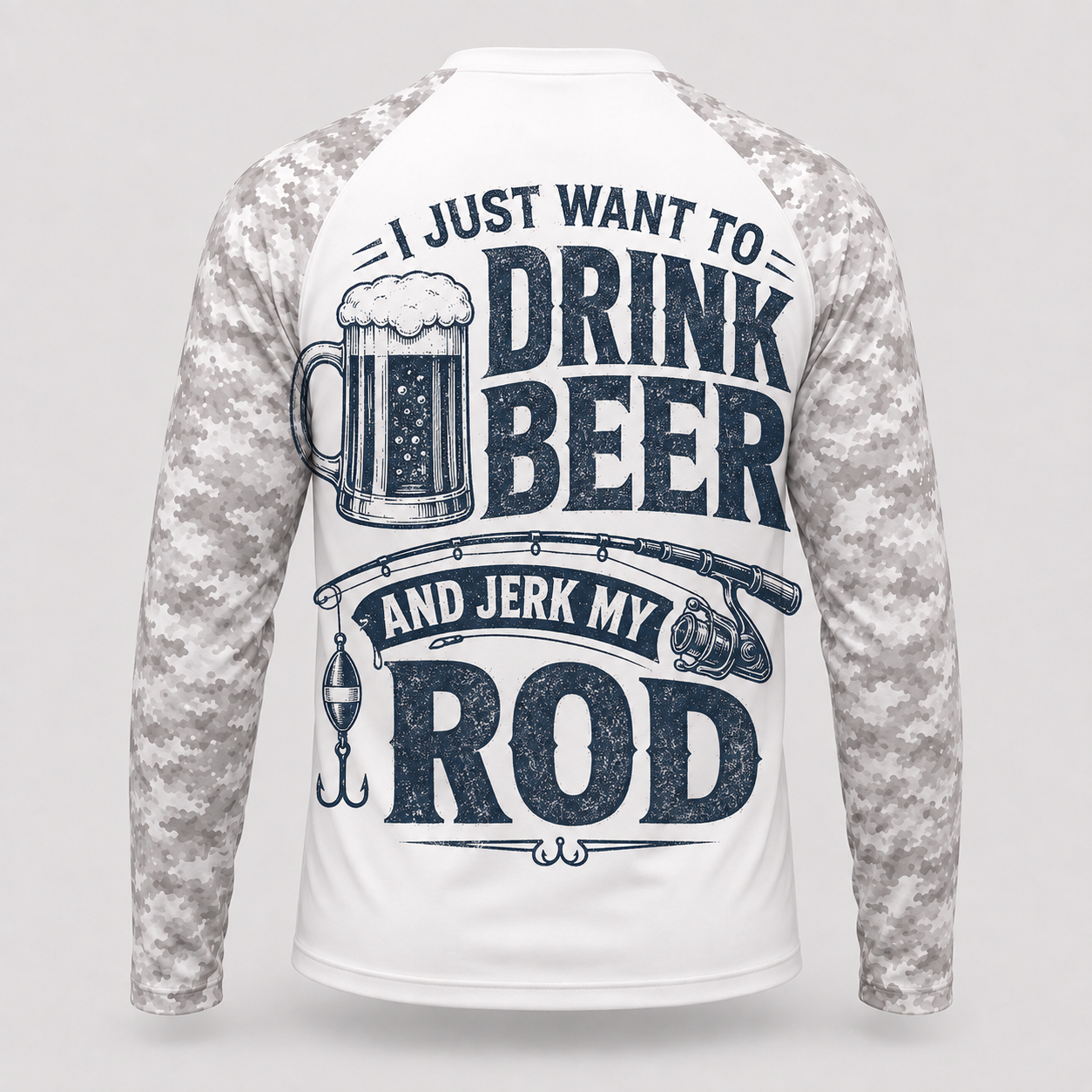 I Just Want to Drink Beer and Jerk My Rod Custom Name Long Sleeve Sun Shirt
