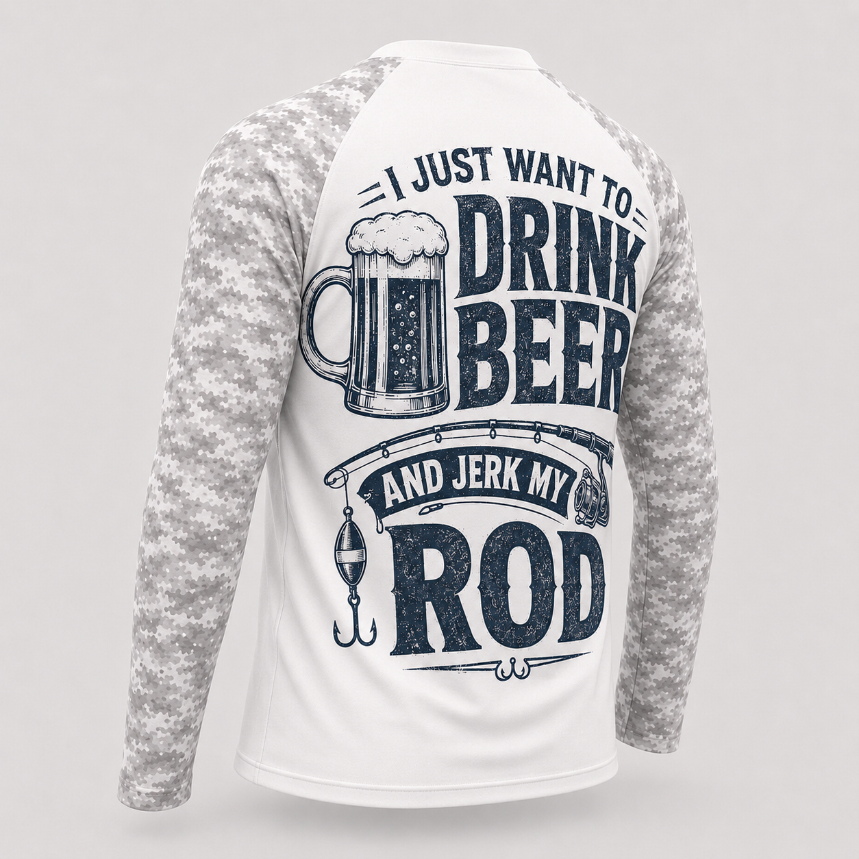 I Just Want to Drink Beer and Jerk My Rod Custom Name Long Sleeve Sun Shirt