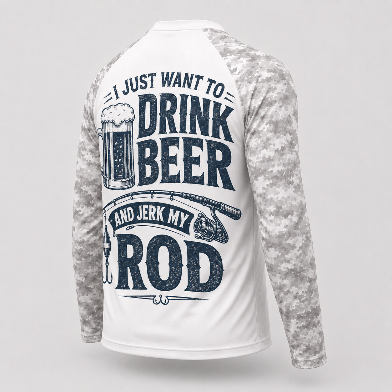 I Just Want to Drink Beer and Jerk My Rod Custom Name Long Sleeve Sun Shirt