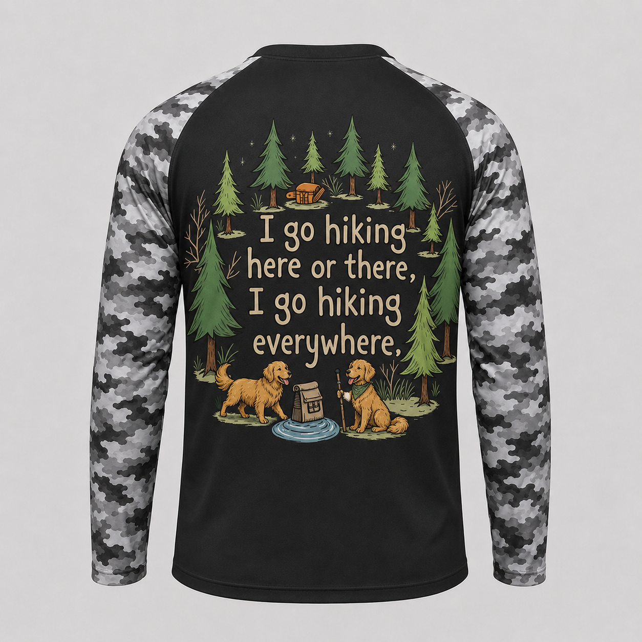 Golden Retriever - I Go Hiking Here Or There Shirt