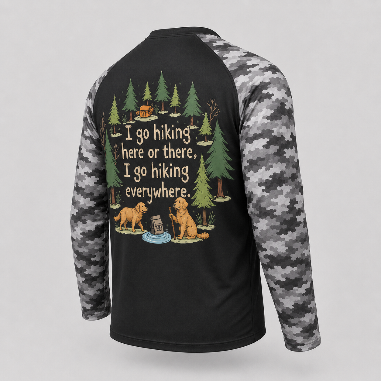 Golden Retriever - I Go Hiking Here Or There Shirt
