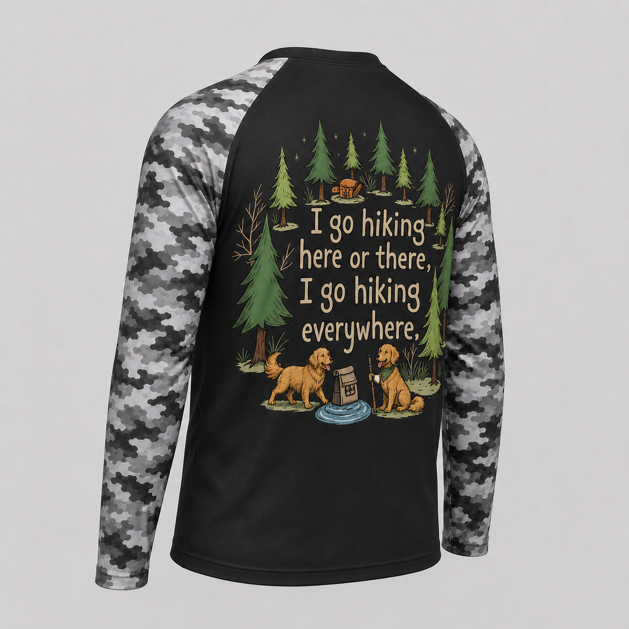 Golden Retriever - I Go Hiking Here Or There Shirt
