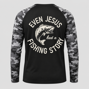 Even Jesus Fishing Story Long Sleeve Shirt