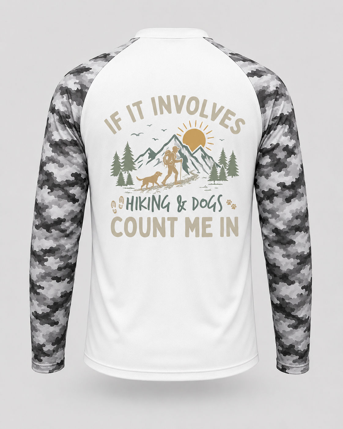 Hiking & Dogs Count Me In Shirt – Custom Name Long Sleeve Sun Shirt