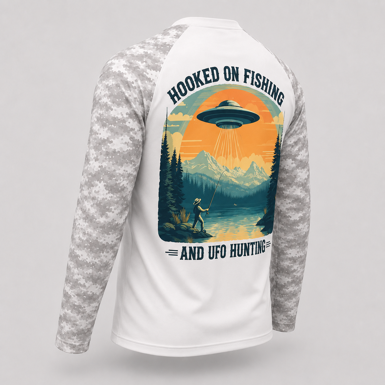Hooked on Fishing and UFO Hunting Shirt