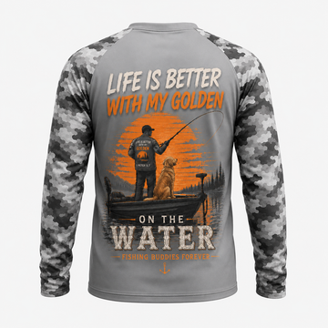 Golden Retriever Fishing Shirt – Life Is Better With My Golden Long Sleeve