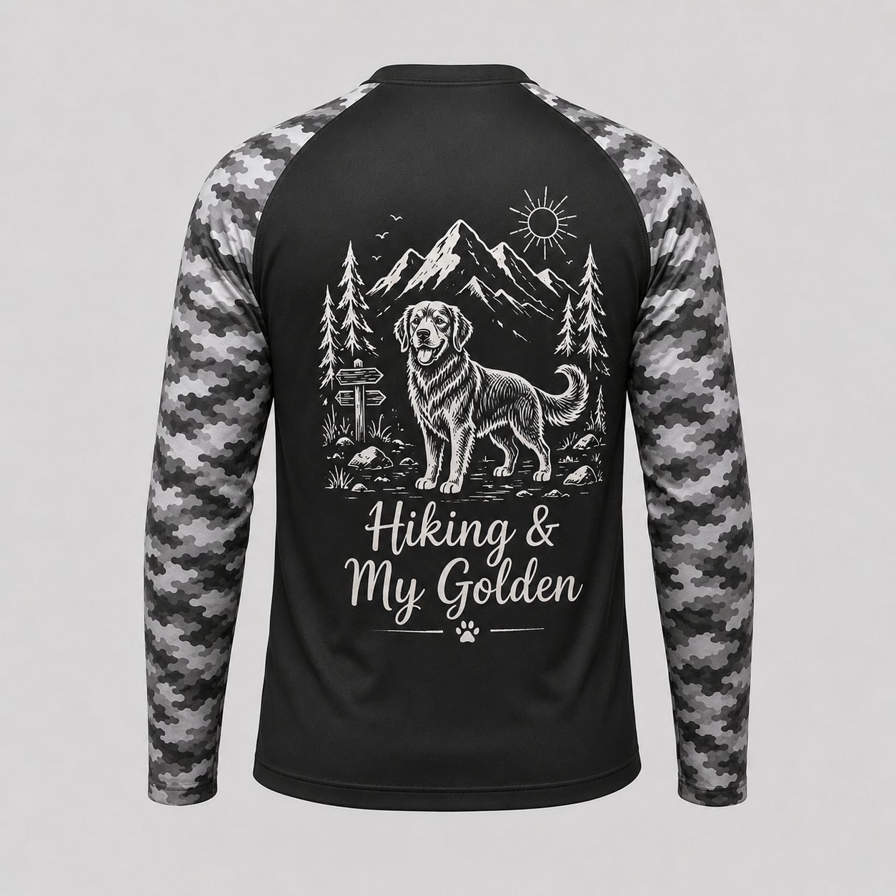 Custom Golden Retriever Hiking Shirt – Hiking & My Golden Long Sleeve Sun Shirt