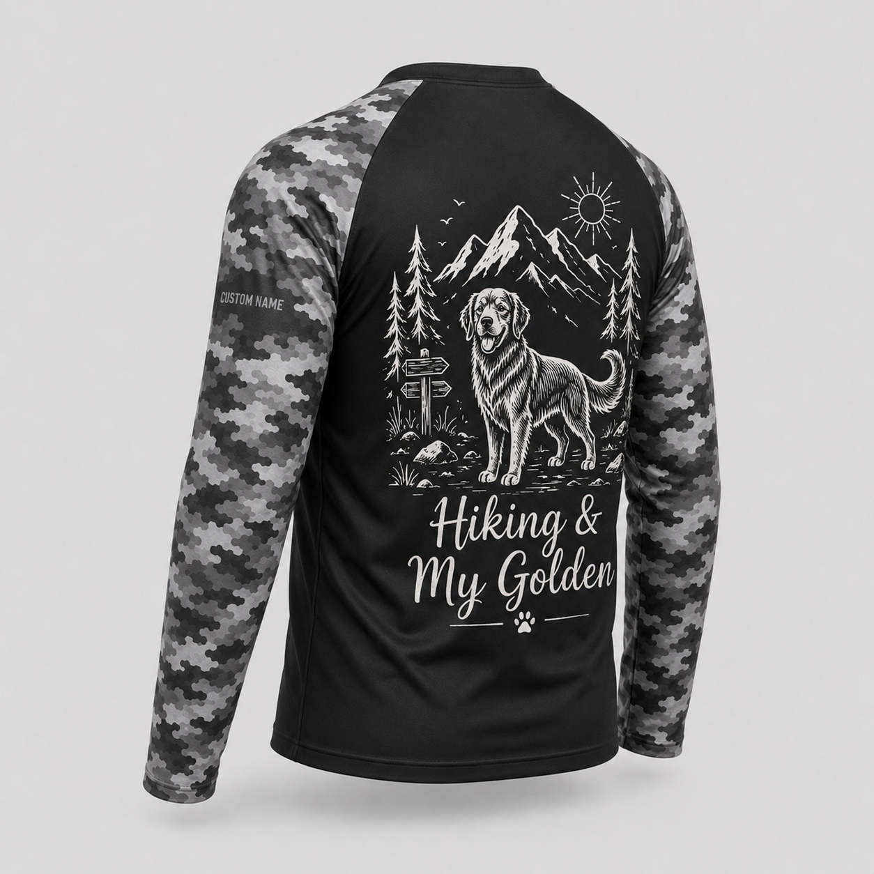 Custom Golden Retriever Hiking Shirt – Hiking & My Golden Long Sleeve Sun Shirt