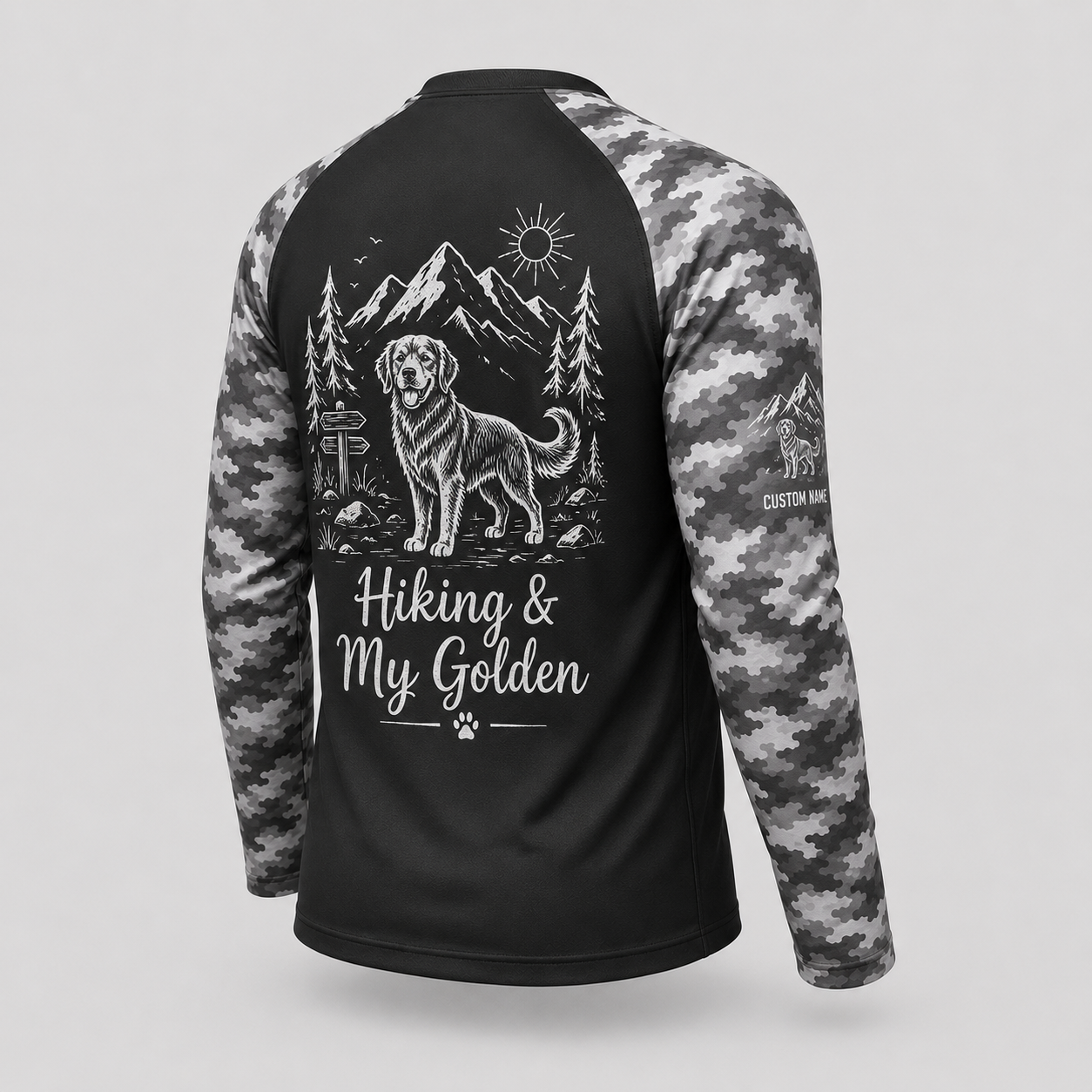 Custom Golden Retriever Hiking Shirt – Hiking & My Golden Long Sleeve Sun Shirt