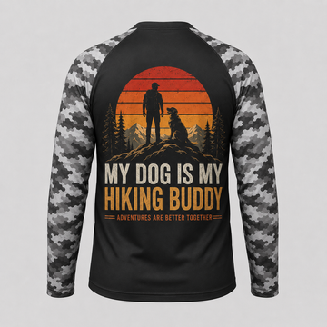 Golden Retriever Hiking Buddy Shirt – Custom Name Long Sleeve Sun Shirt