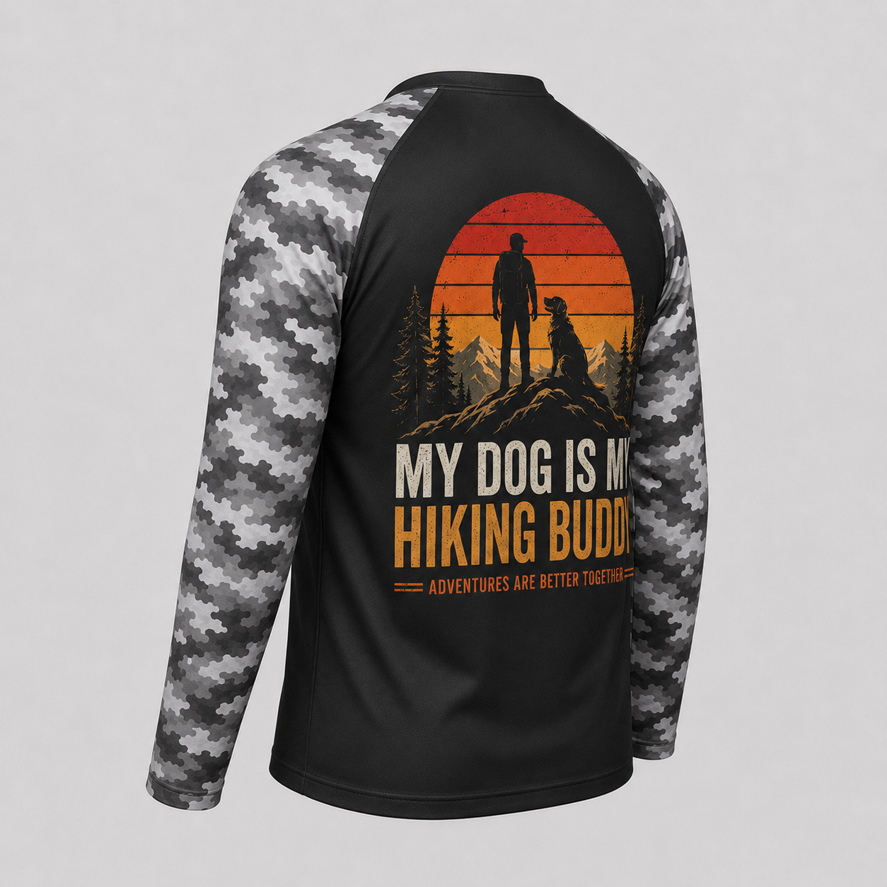 Golden Retriever Hiking Buddy Shirt – Custom Name Long Sleeve Sun Shirt