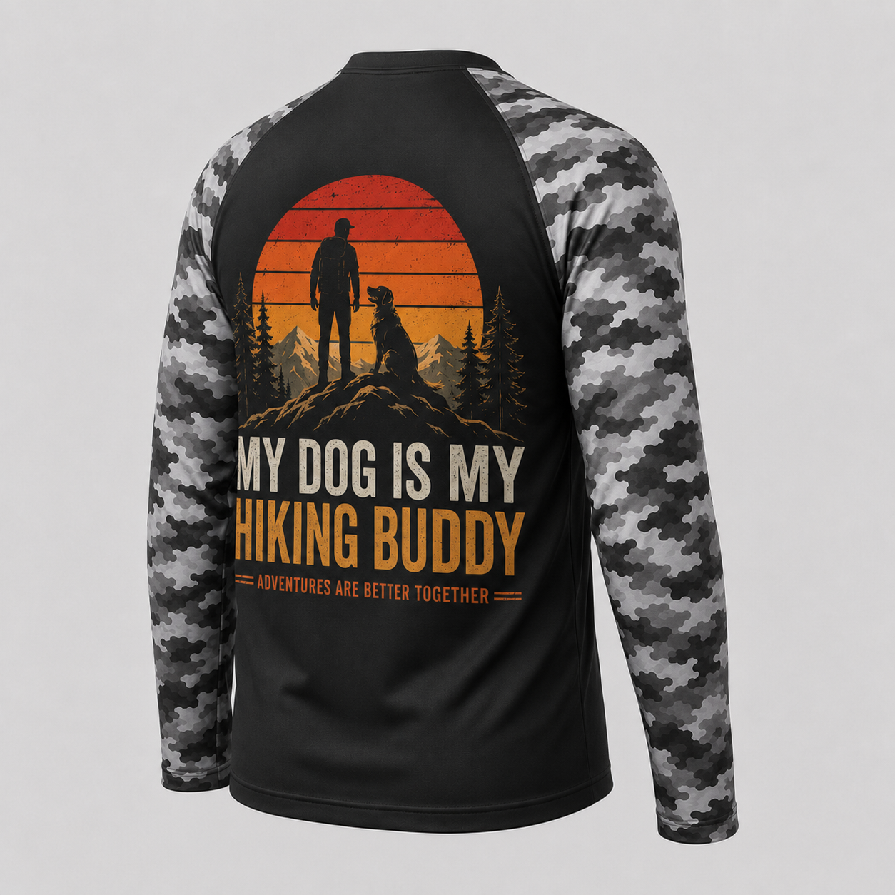 Golden Retriever Hiking Buddy Shirt – Custom Name Long Sleeve Sun Shirt