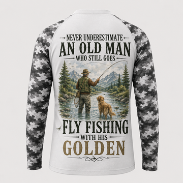 Golden Retriever Fly Fishing Shirt – Old Man Long Sleeve Sun Shirt